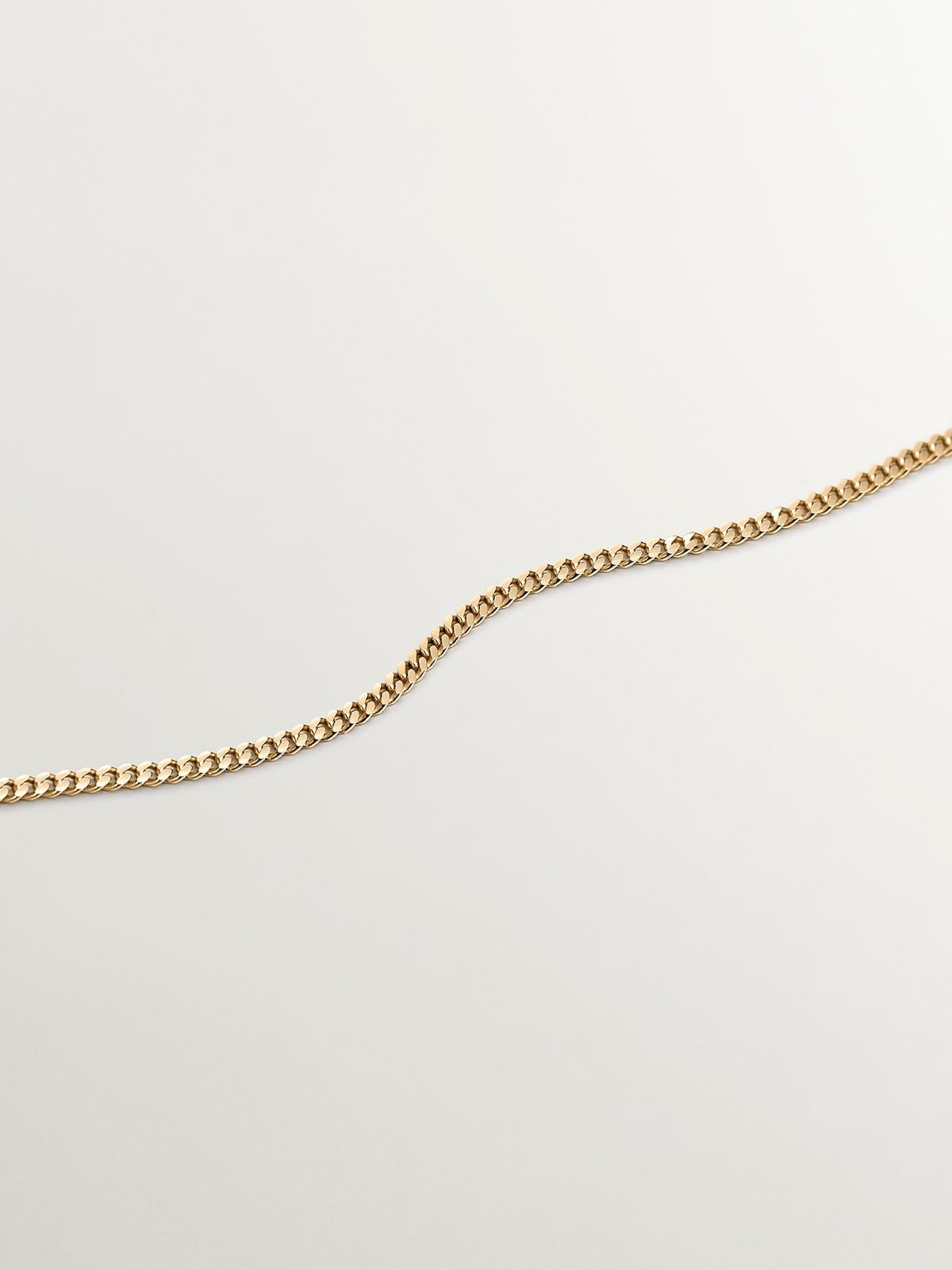 Cadena diamantada de plata 925 bañada en oro amarillo de 18K