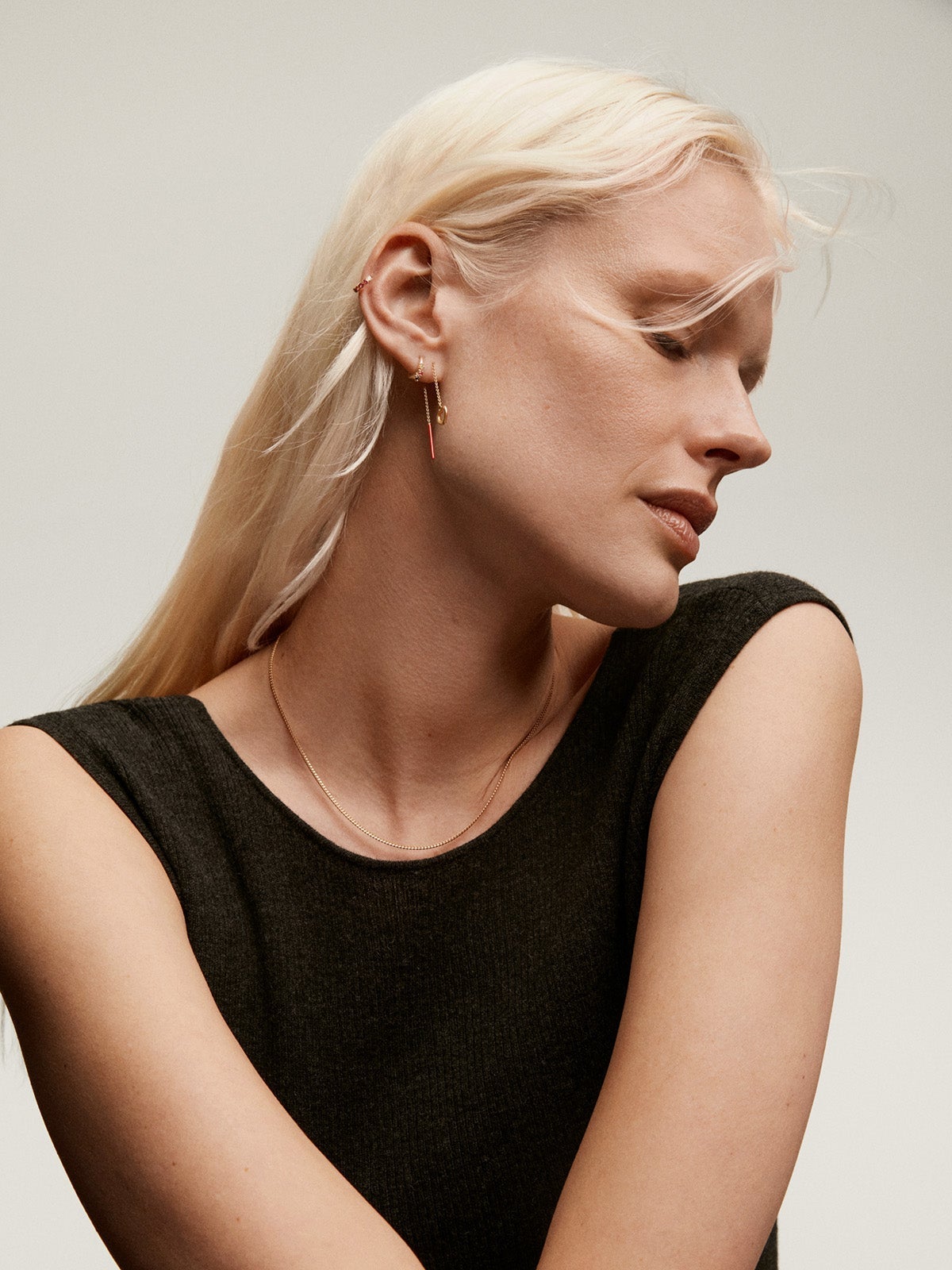 Cadena diamantada de plata 925 bañada en oro amarillo de 18K