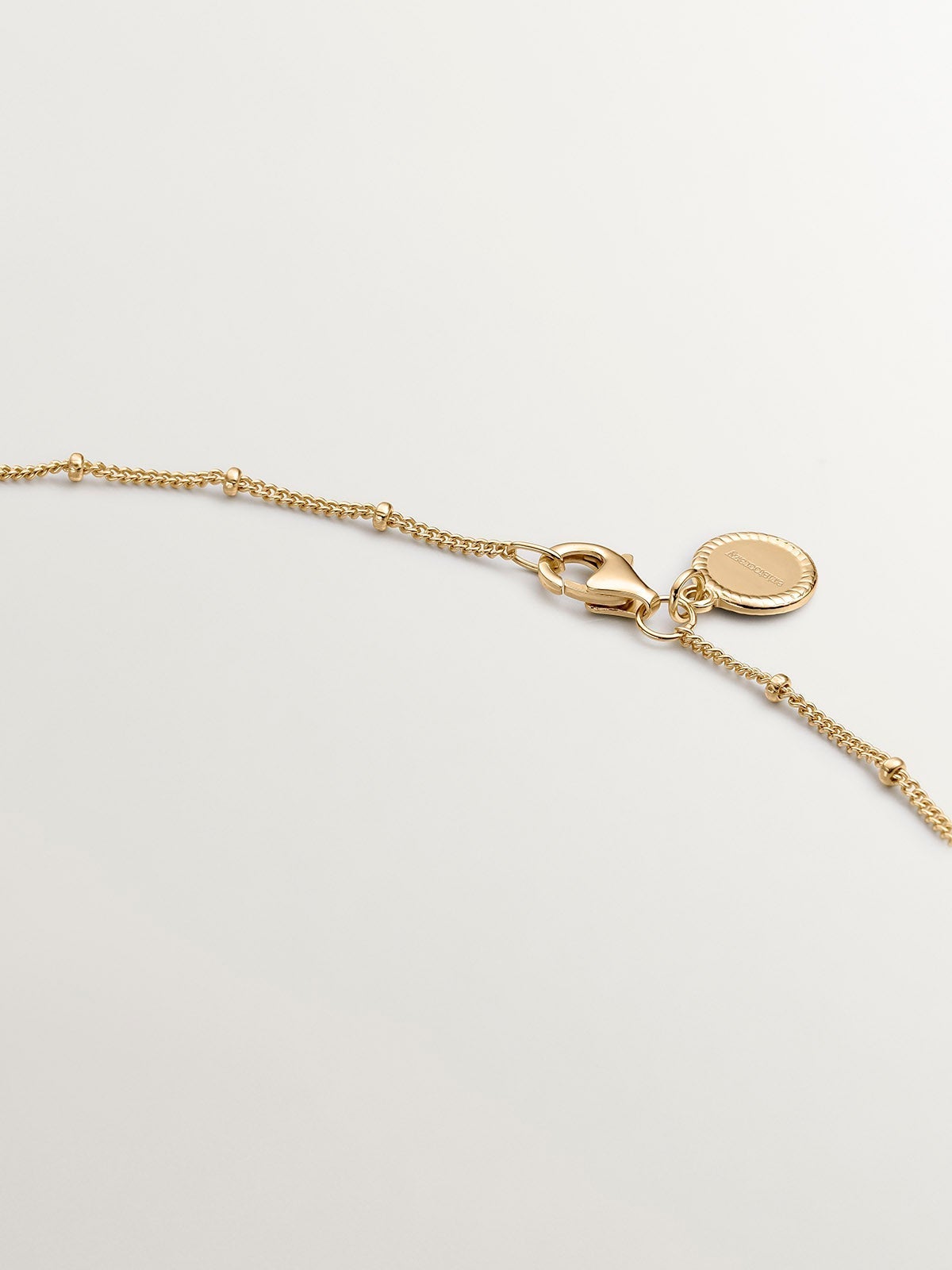 Cadena de plata 925 bañada en oro amarillo de 18K con bolitas