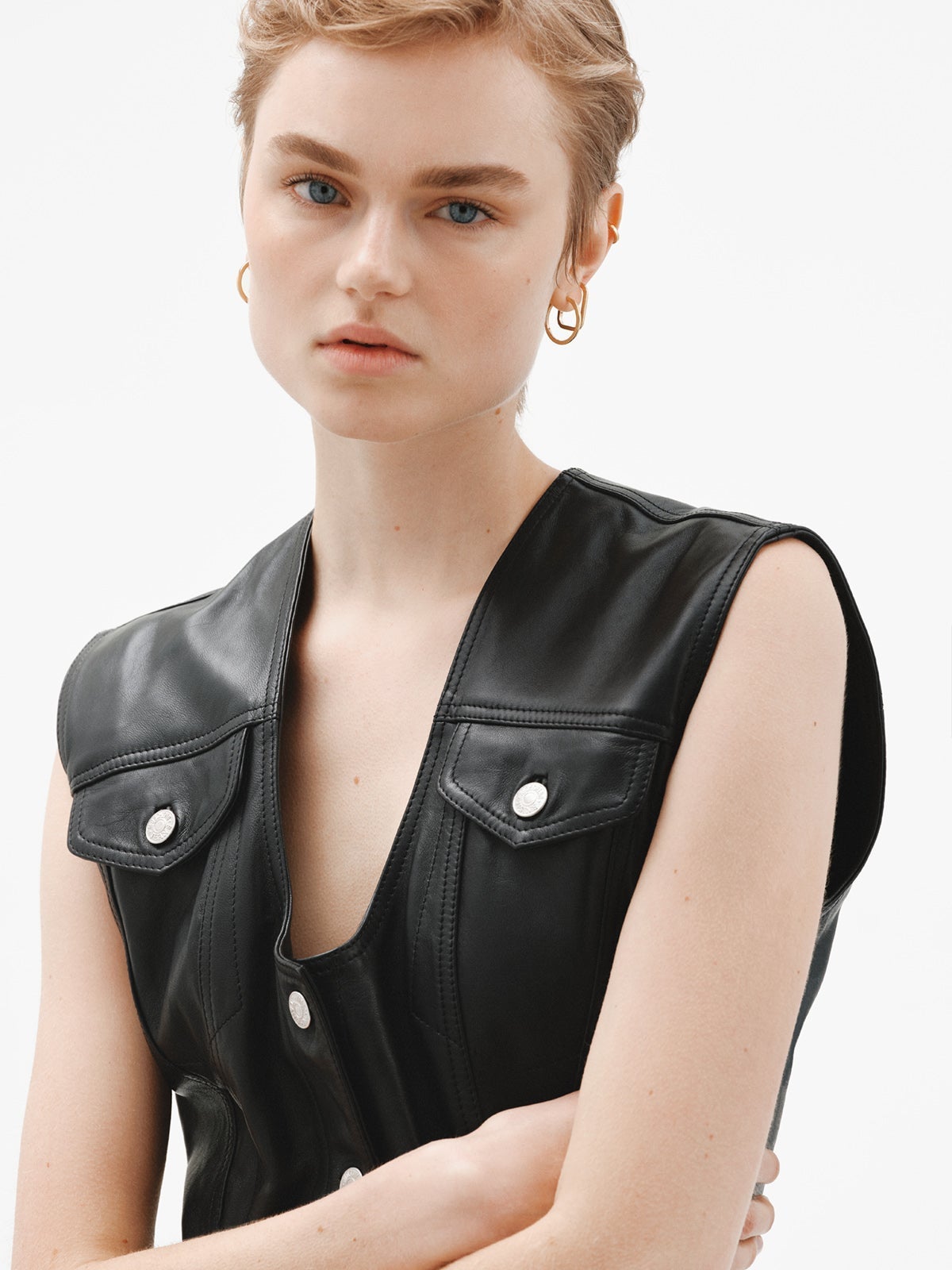 Pendientes de aro medianos de plata 925 bañada en oro amarillo de 18K