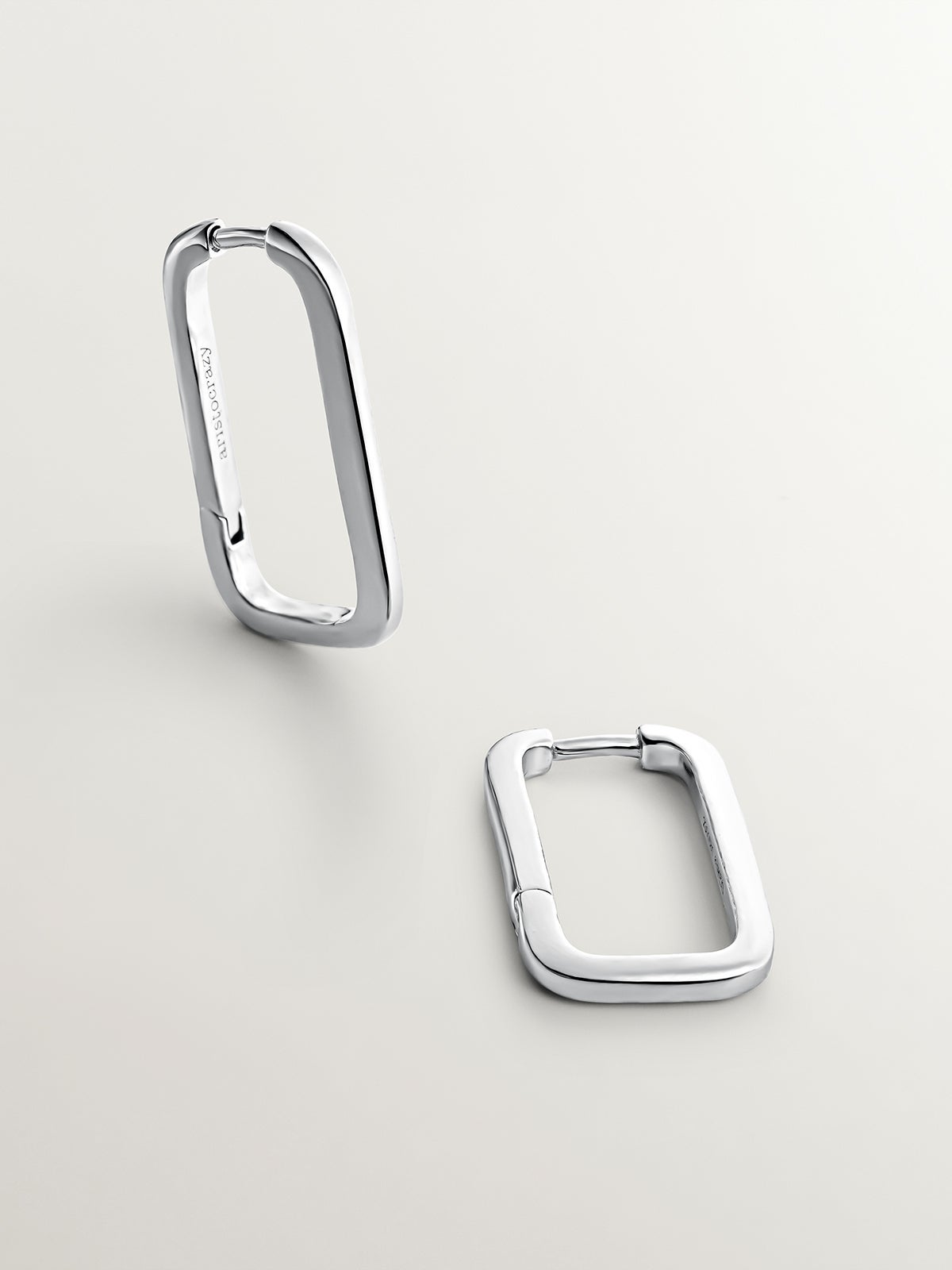 Pendientes rectangulares de plata 925