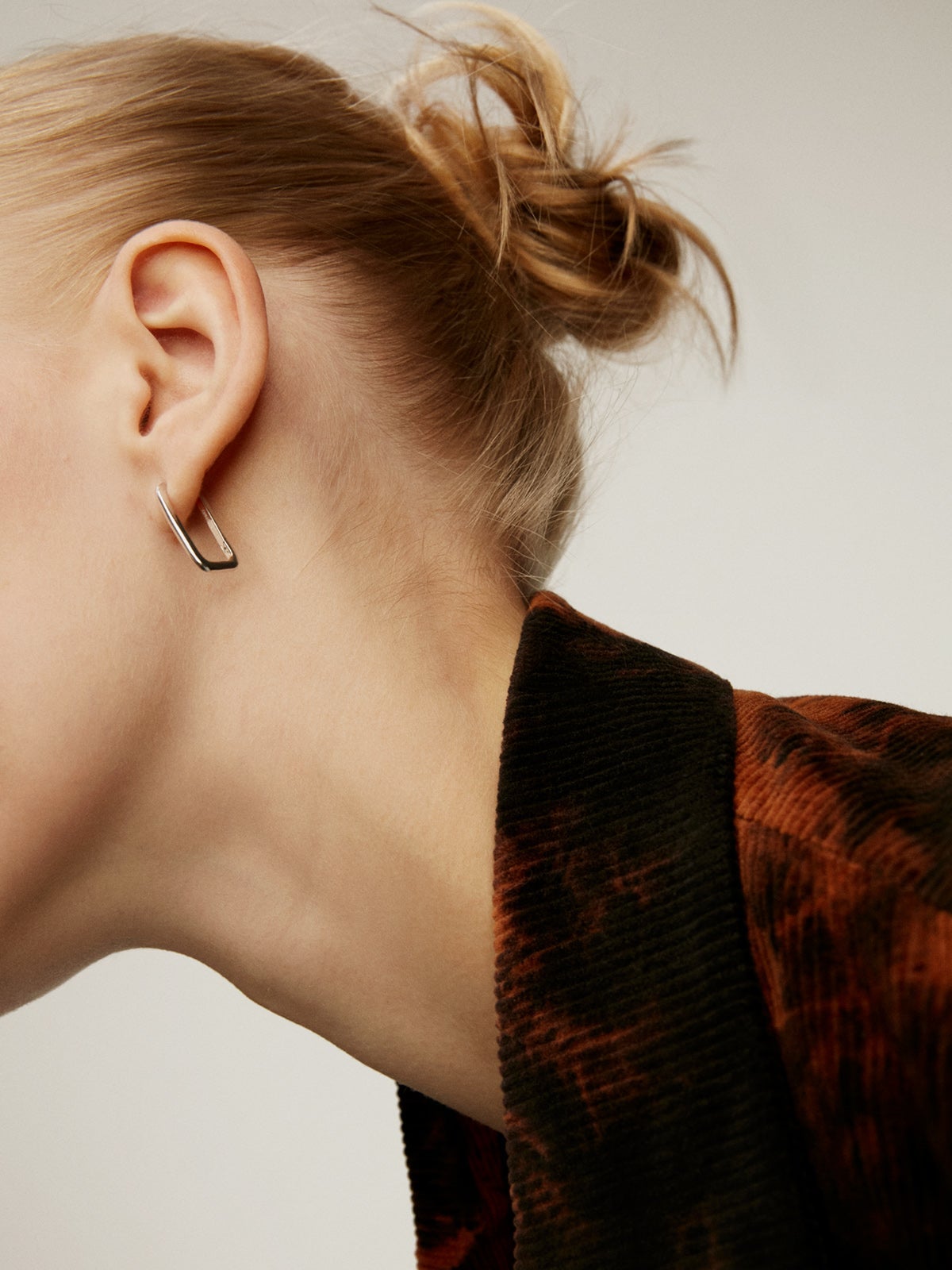 Pendientes rectangulares de plata 925