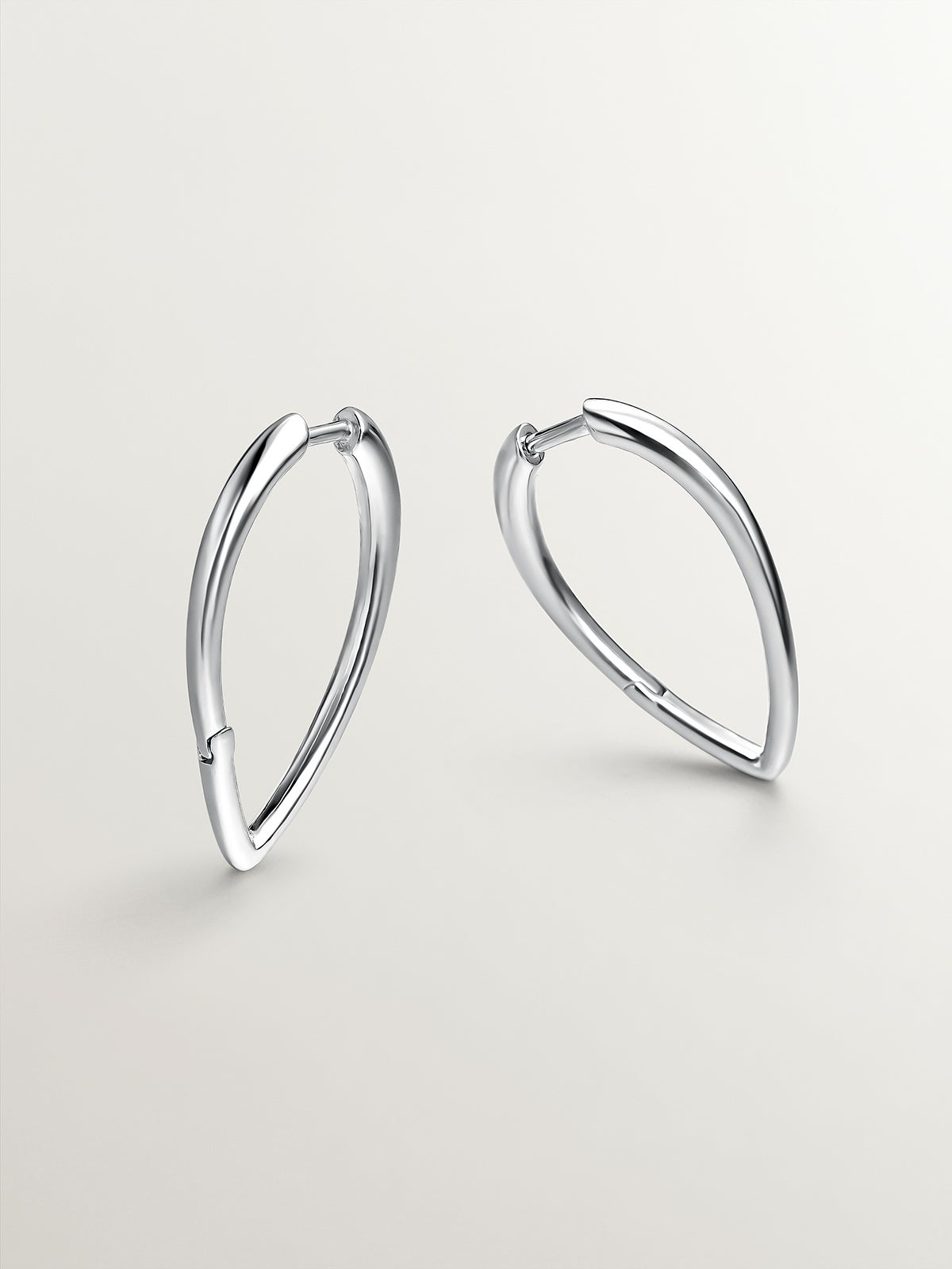 Pendientes de aro grandes de plata 925 con forma de gota