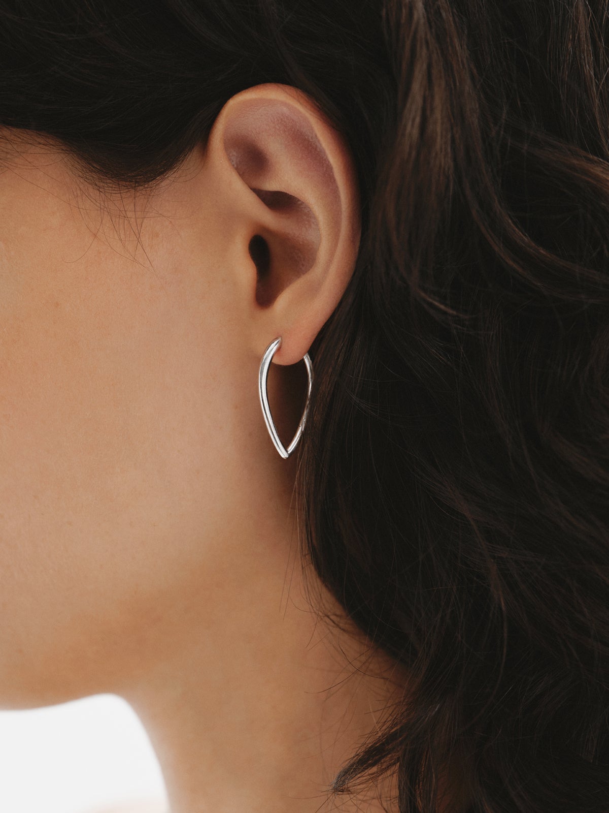 Pendientes de aro grandes de plata 925 con forma de gota