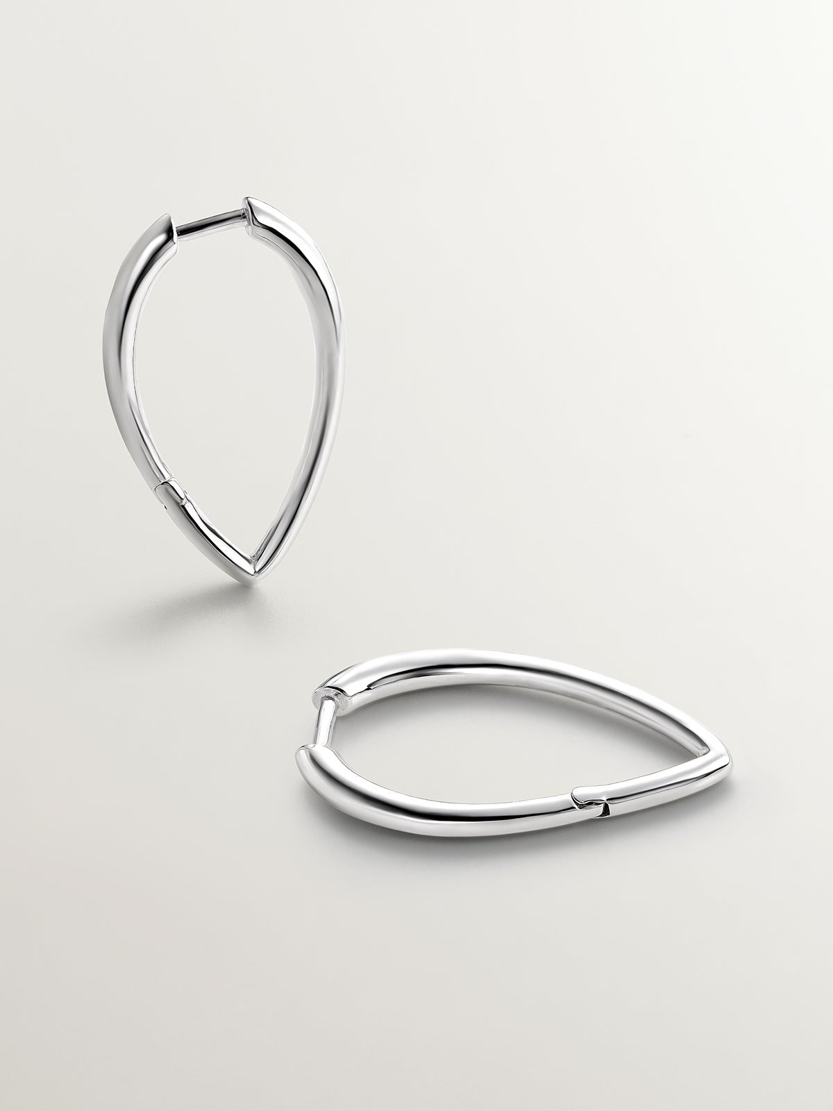 Pendientes de aro grandes de plata 925 con forma de gota
