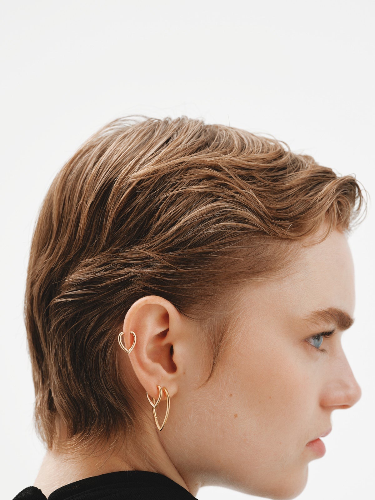 Pendientes con forma de gota de plata 925 bañada en oro amarillo de 18K