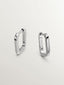 Pendientes de aro cuadrados de plata 925