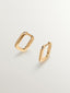 Pendientes de aro cuadrados en plata 925 bañada en oro amarillo de 18K
