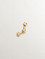 Pendiente individual trepador de plata 925 bañada en oro amarillo de 18K con topacios blancos