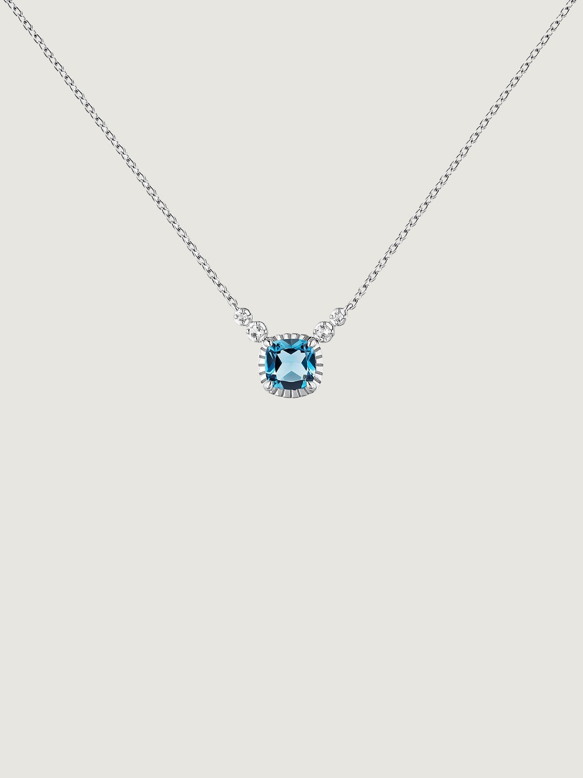 Colgante de plata 925 con topacios azul london y blancos