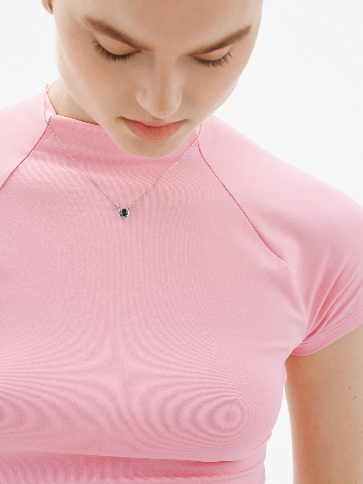 Colgante de plata 925 con topacios azul london y blancos