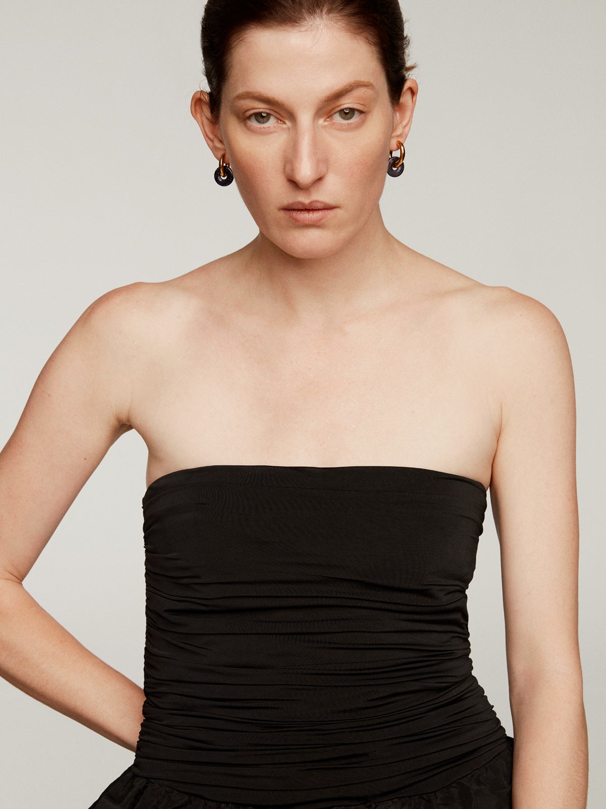 Pendientes de aro de plata 925 bañada en oro amarillo de 18K con arenisca azul