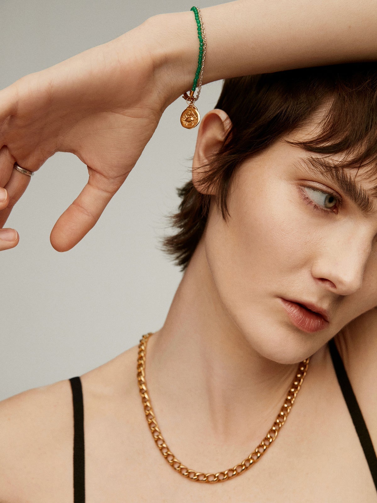 Charm Cáncer de plata 925 bañada en oro amarillo de 18K