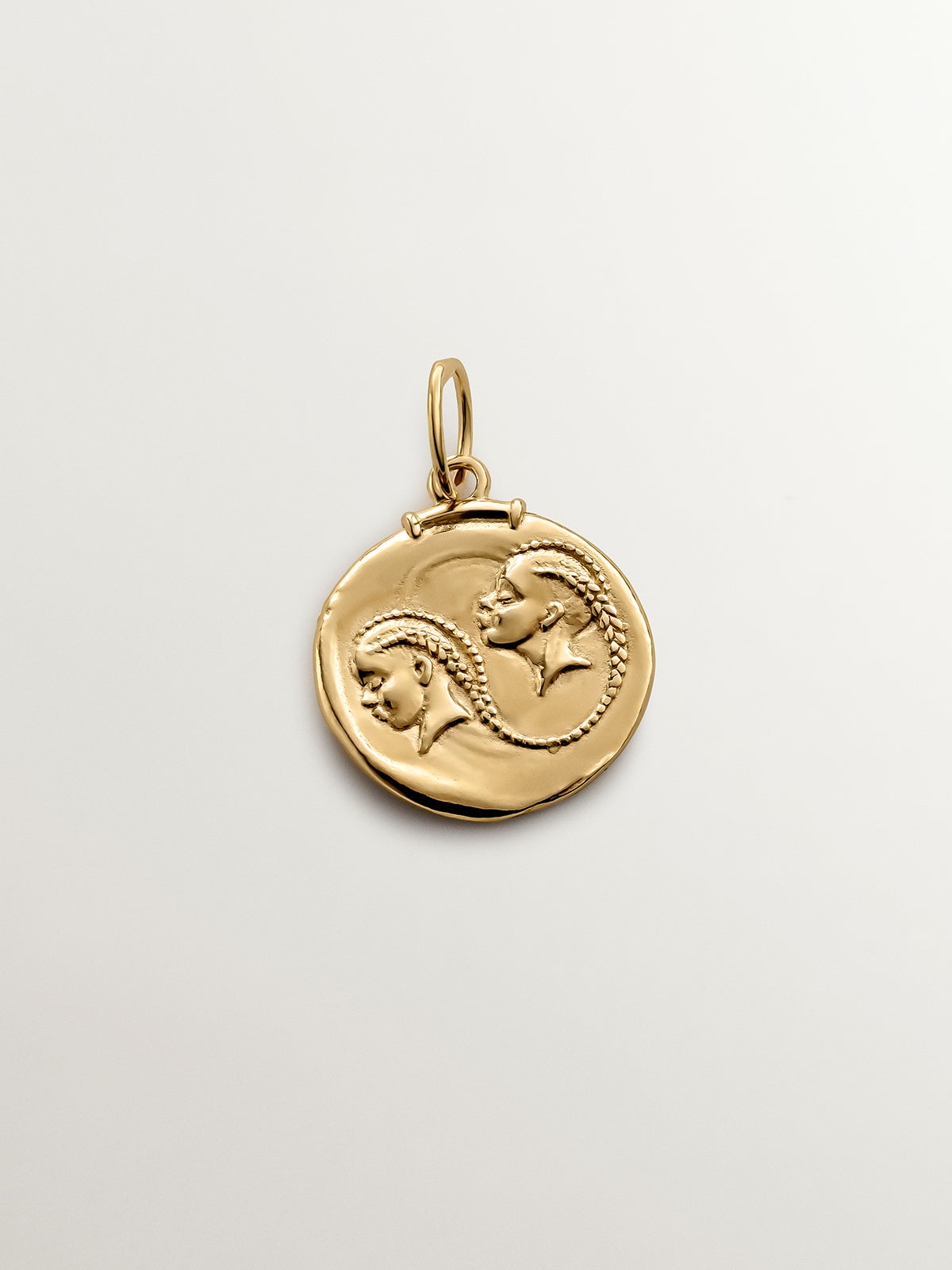 Charm Géminis de plata 925 bañada en oro amarillo de 18K