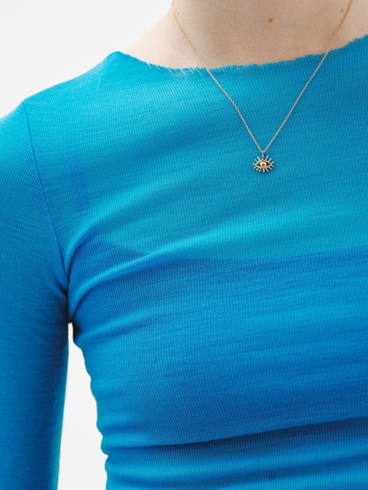 Colgante de plata 925 bañada en oro amarillo de 18K con ojo