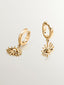 Pendientes de aro pequeños de plata 925 bañada en oro amarillo de 18K con ojo