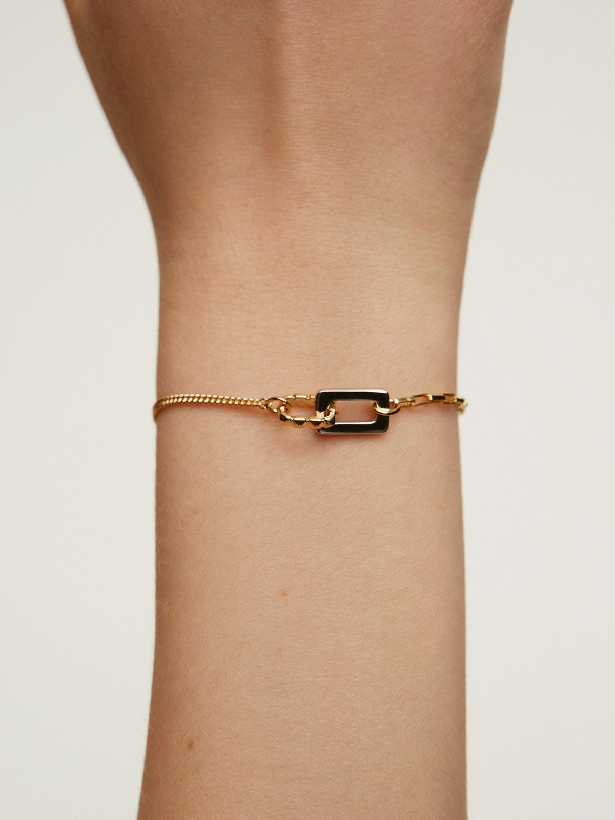 Pulsera de plata 925 y plata 925 bañada en oro amarillo de 18K