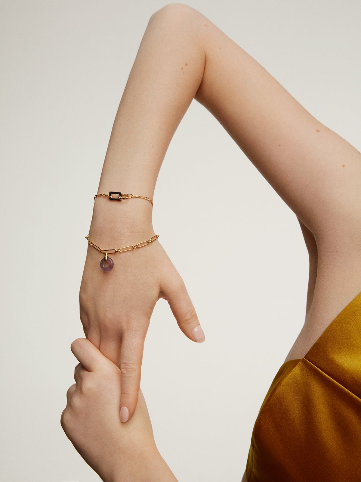 Pulsera de plata 925 y plata 925 bañada en oro amarillo de 18K