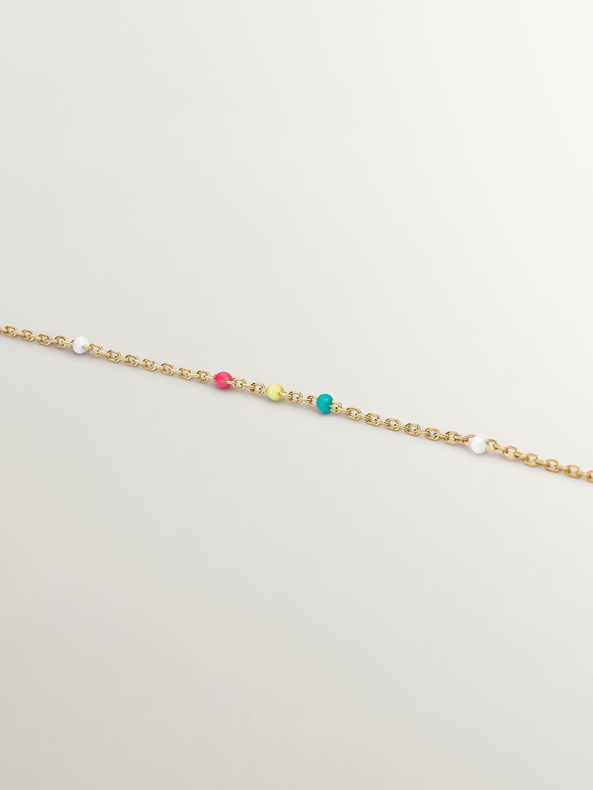 Pulsera de plata 925 bañada en oro amarillo de 18K con esmalte multicolor