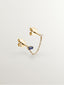 Pendiente Ear Crowler de oro amarillo de 18K con cadena, zafiro y diamante