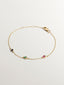 Pulsera de oro amarillo de 9K con zafiro, esmeralda, rubí y diamantes