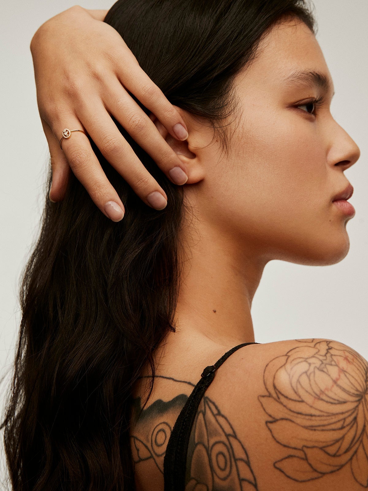 Anillo de oro amarillo de 18K con diamantes 0,32 cts