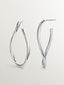 Pendientes de aro ondulados grandes de plata 925