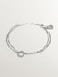 Pulsera de eslabones forza de plata 925 con aro de topacios blancos