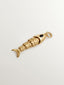 Charm de plata 925 bañada en oro amarillo de 18K con esmalte negro y forma de pez