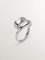 Anillo Tú y Yo de plata 925 con forma de espiral abombada