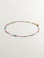 Collar de plata 925 bañada en oro amarillo de 18K con bolitas de turmalina multicolor