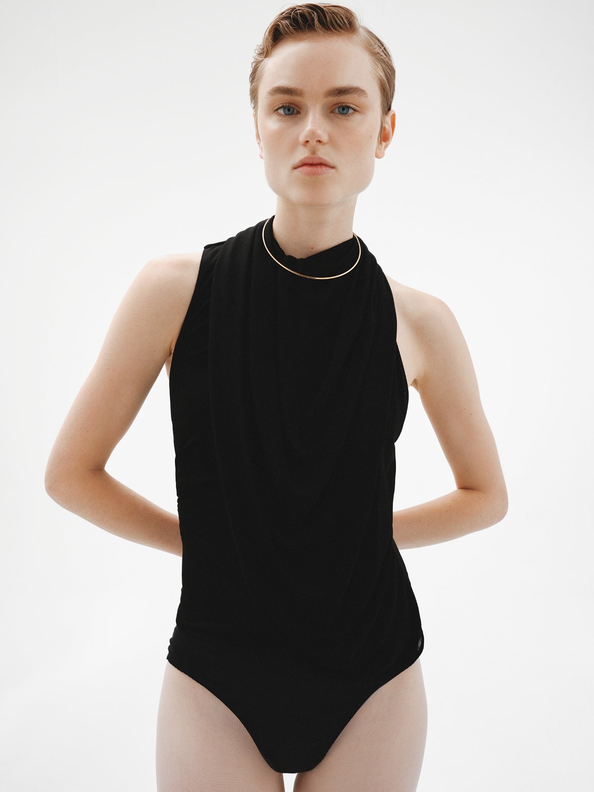 Collar rígido de plata 925 bañada en oro amarillo de 18K