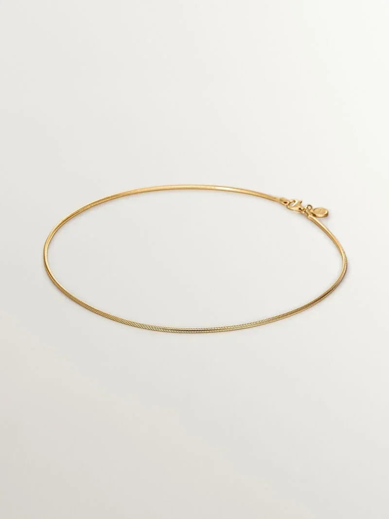 Cadena cola de ratón de plata 925 bañada en oro amarillo de 18K