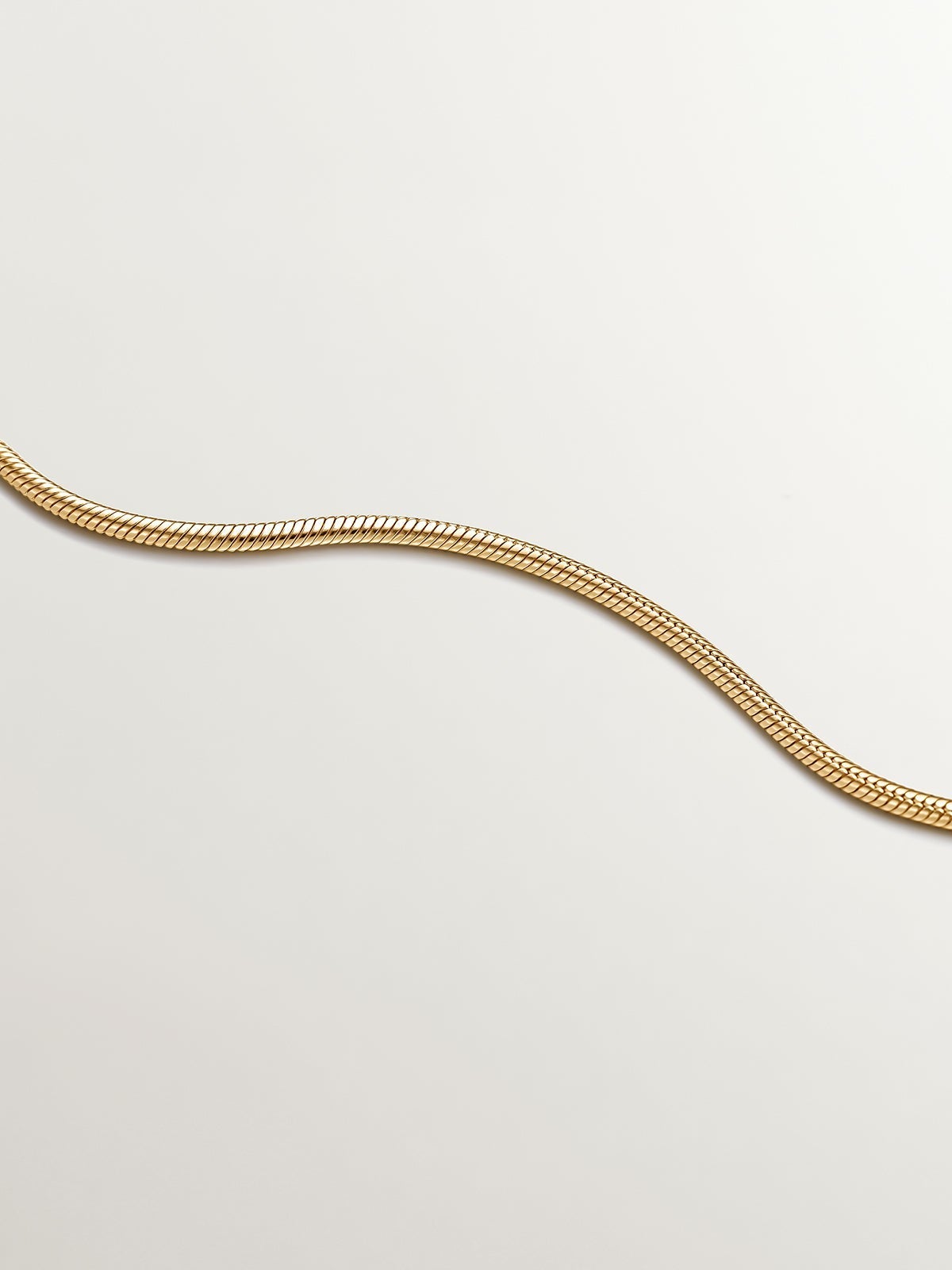 Cadena cola de ratón de plata 925 bañada en oro amarillo de 18K