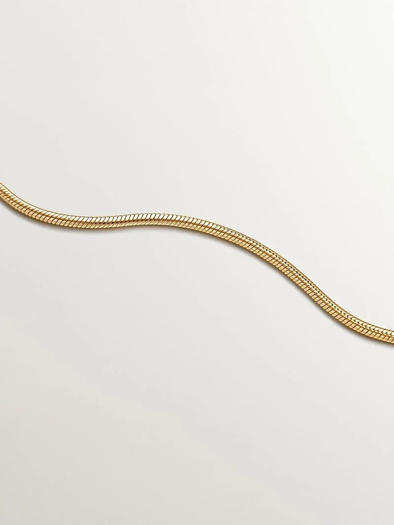 Cadena cola de ratón de plata 925 bañada en oro amarillo de 18K