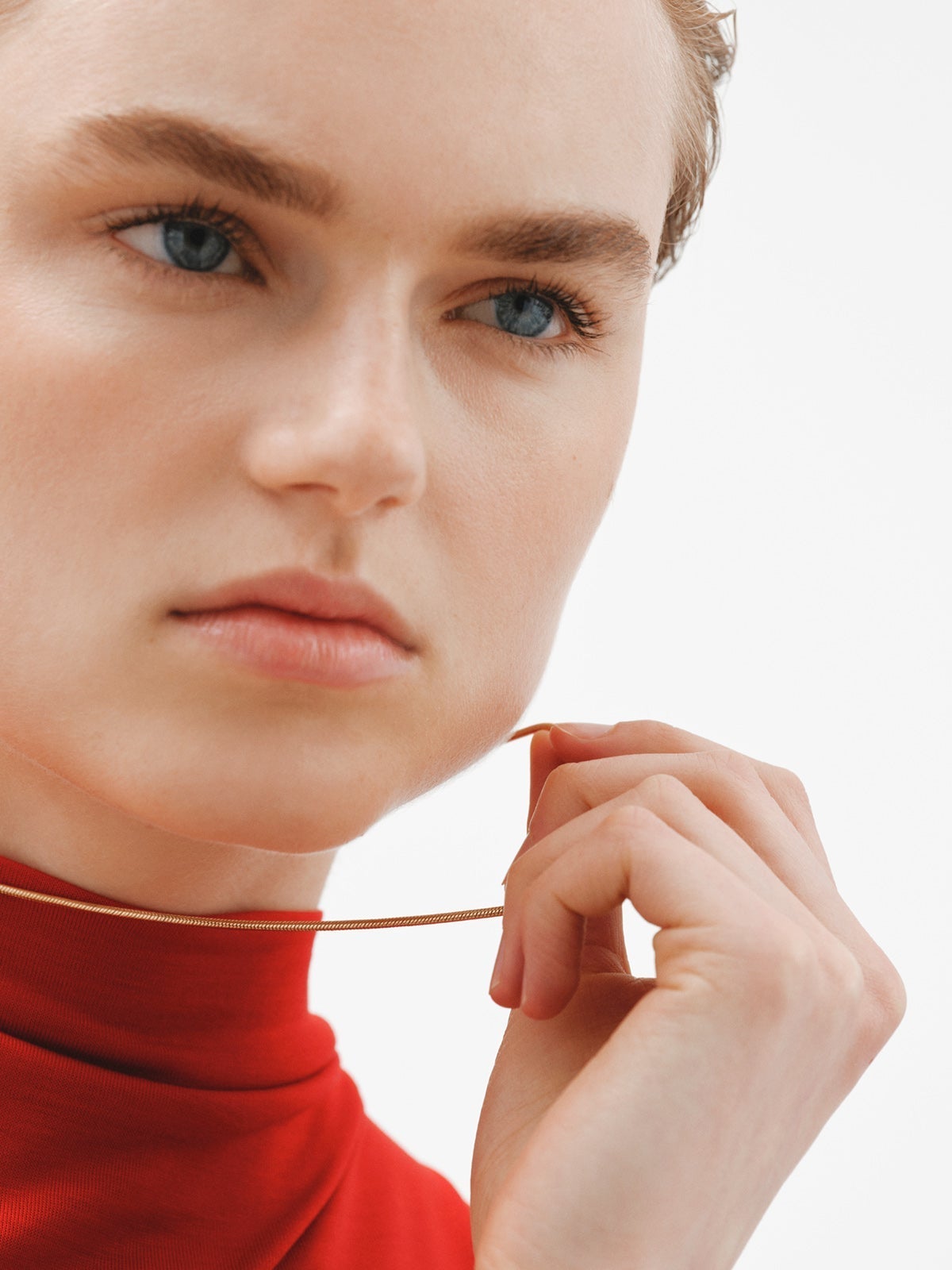 Cadena cola de ratón de plata 925 bañada en oro amarillo de 18K