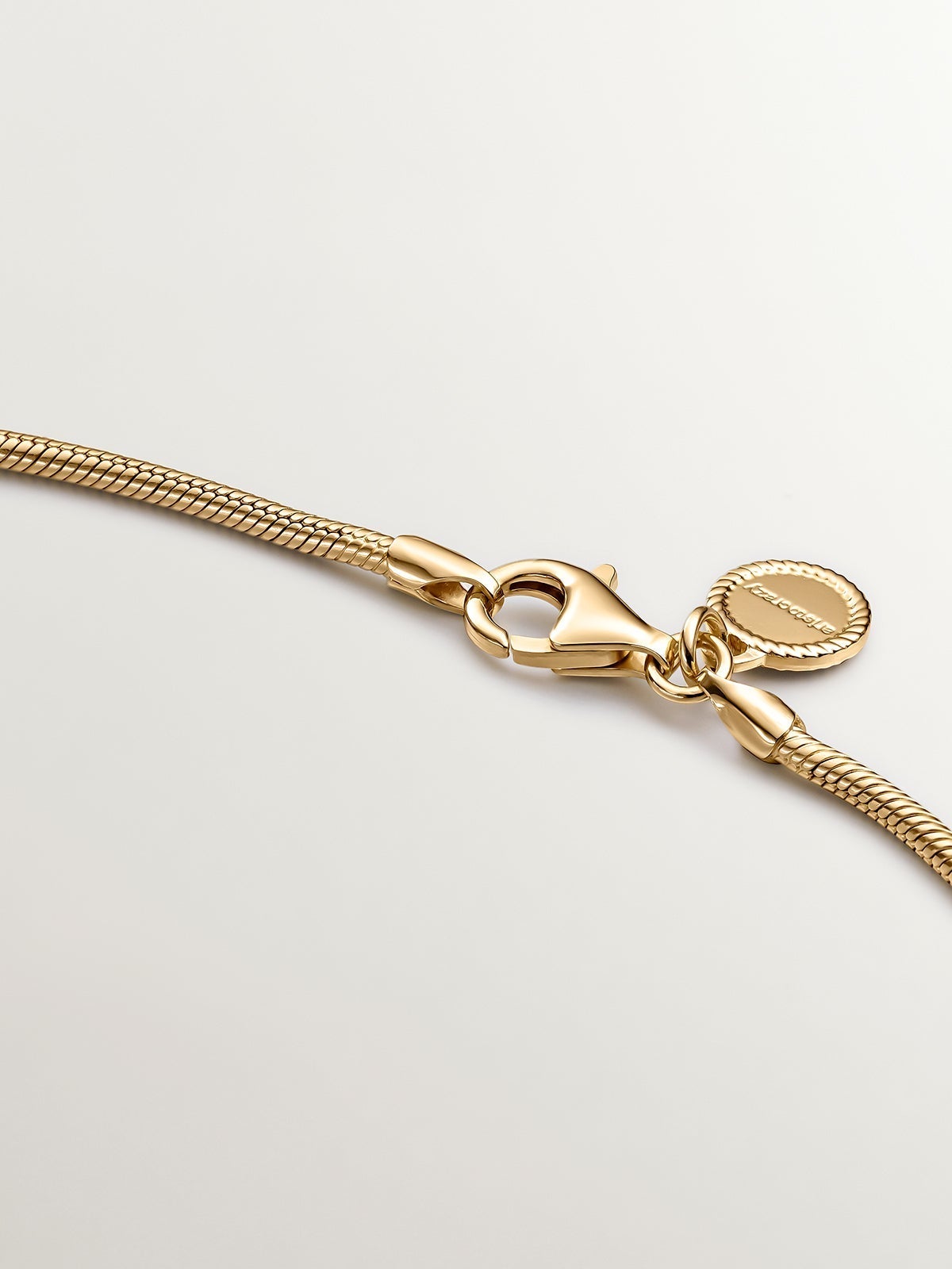 Cadena cola de ratón de plata 925 bañada en oro amarillo de 18K