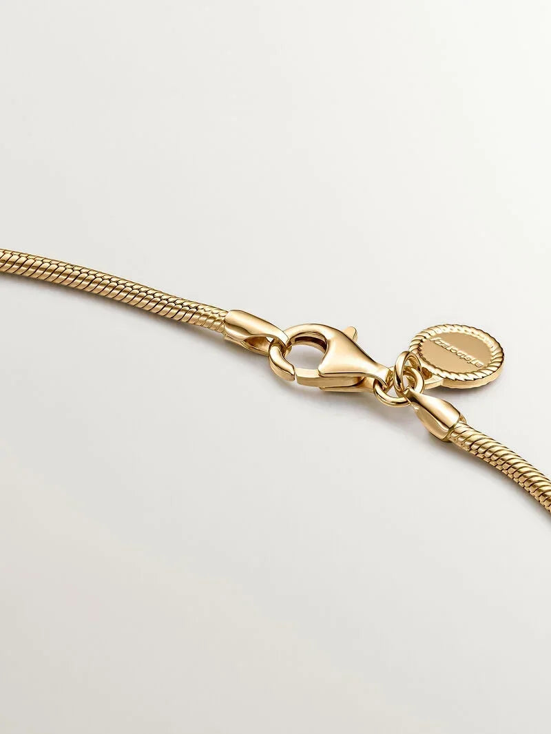 Cadena cola de ratón de plata 925 bañada en oro amarillo de 18K