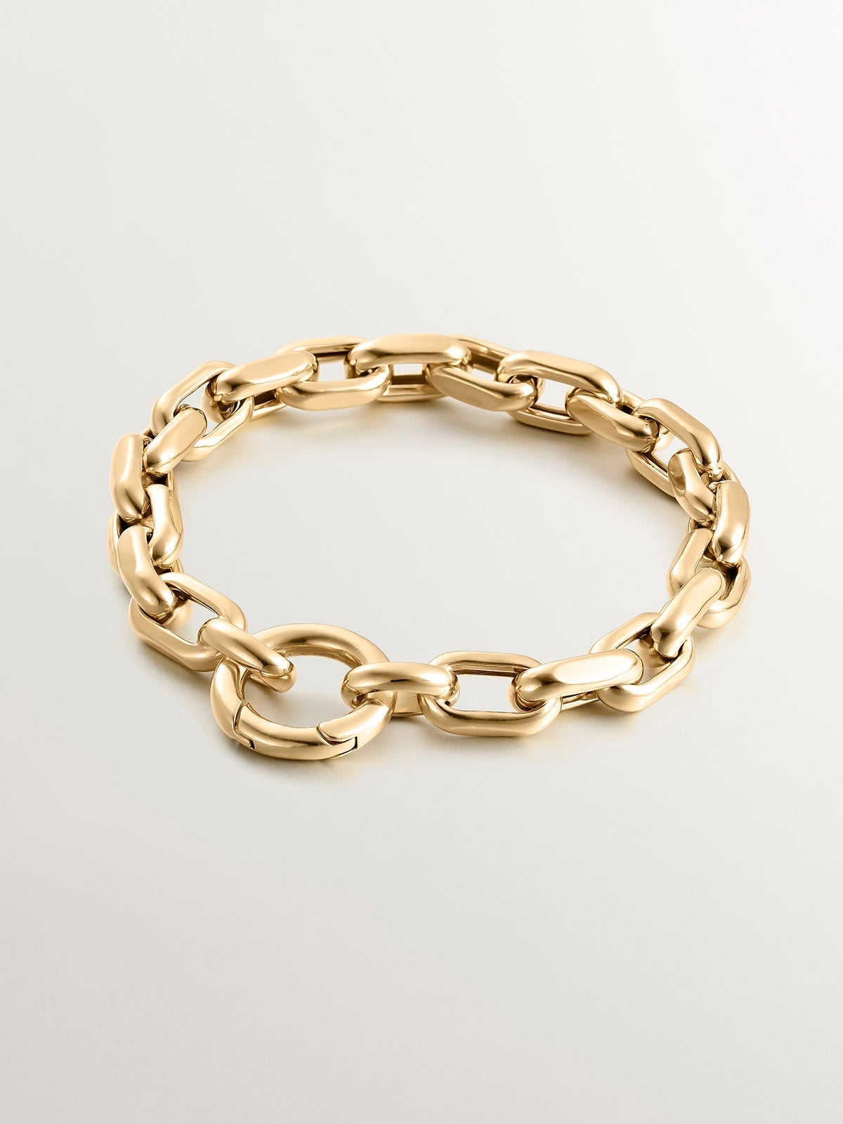 Pulsera de eslabones forza de plata 925 bañada en oro amarillo de 18K