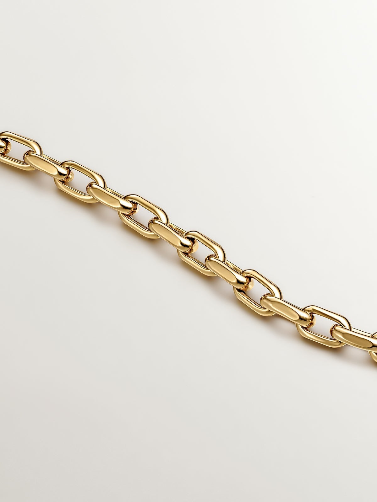 Collar de eslabones forza 45 cm de plata 925 bañada en oro amarillo de 18K