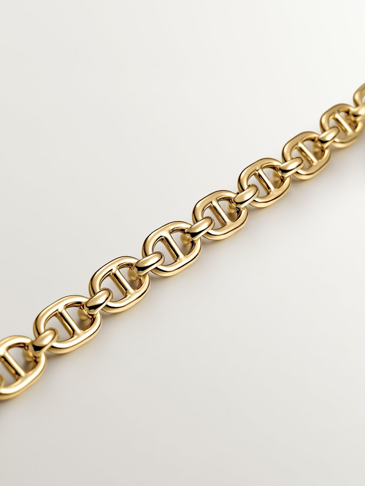 Cadena de eslabones calabrote 45 cm de plata 925 bañada en oro amarillo de 18K