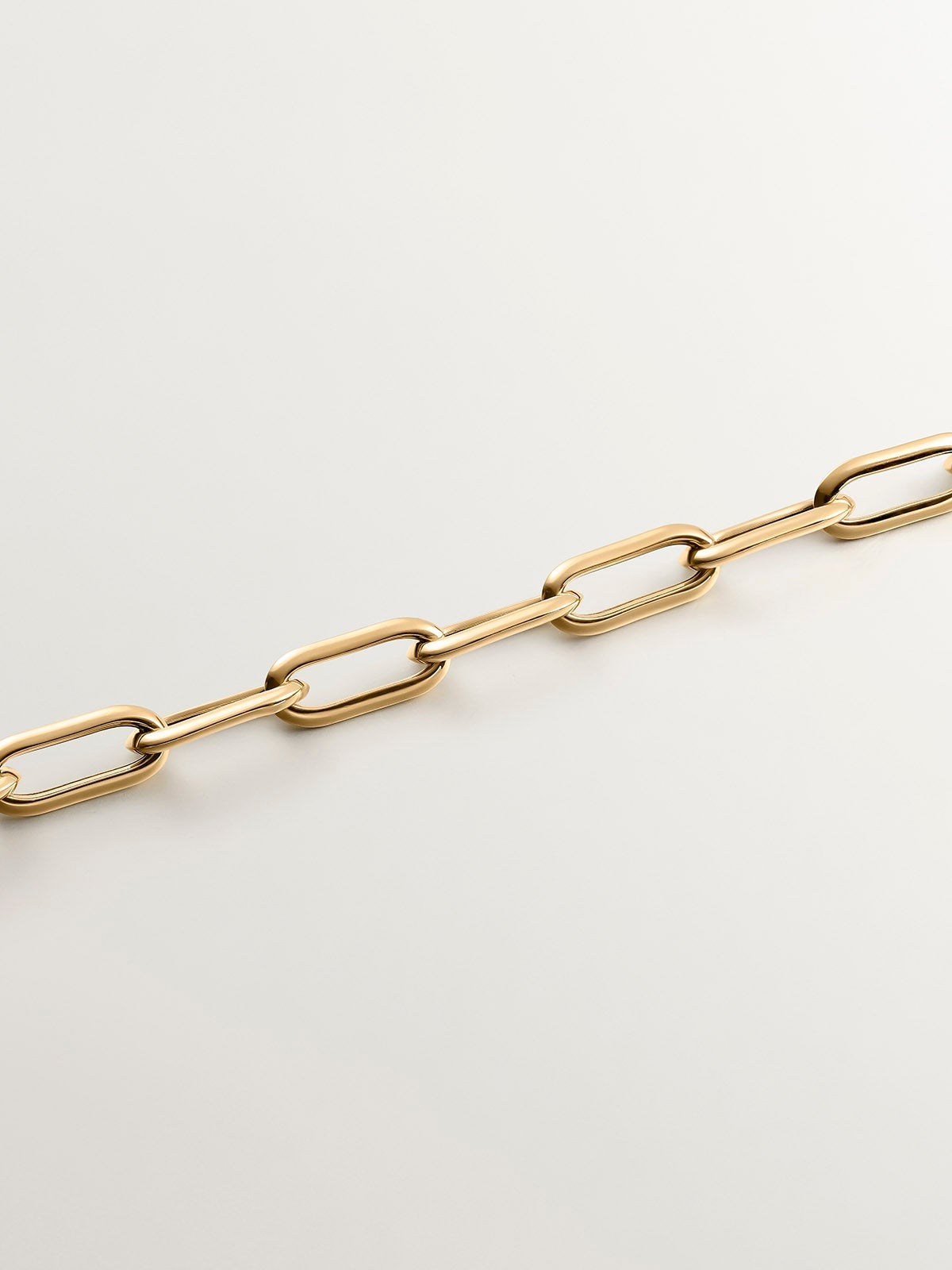 Pulsera de eslabones forza rectangulares de plata 925 bañada en oro amarillo de 18K