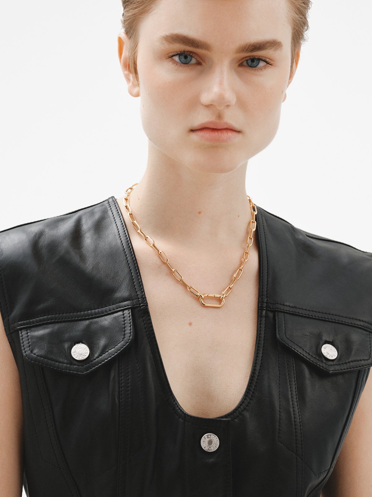 Mosquetón ovalado de plata 925 bañada en oro amarillo de 18K