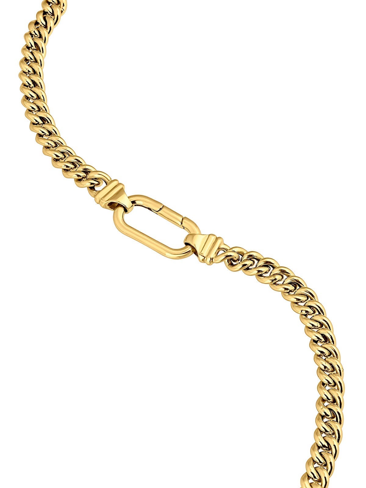 Mosquetón ovalado de plata 925 bañada en oro amarillo de 18K