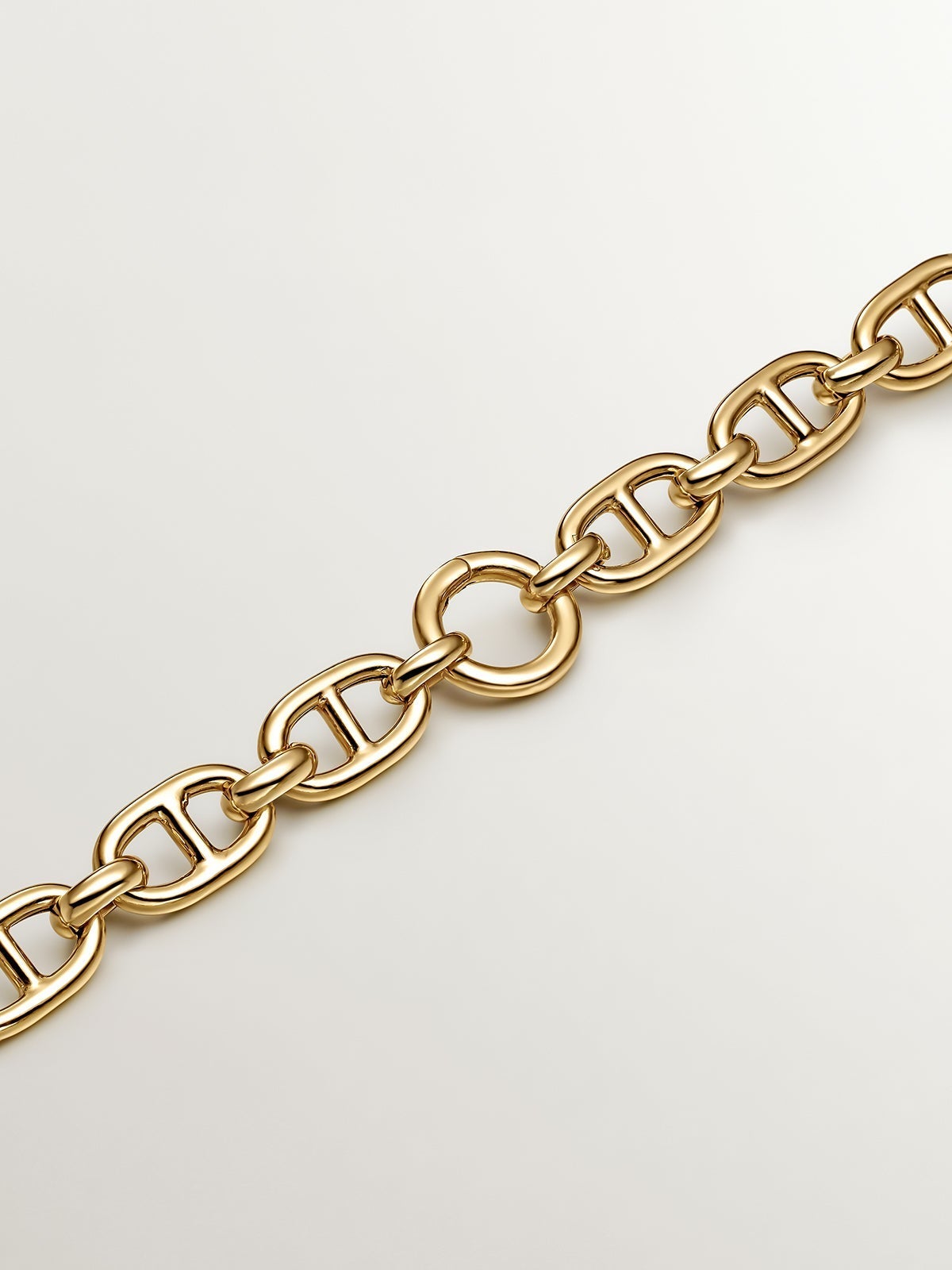 Mosquetón redondo de plata 925 bañada en oro amarillo de 18K