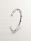 Pulsera tipo brazalete de plata 925 con textura de bambú