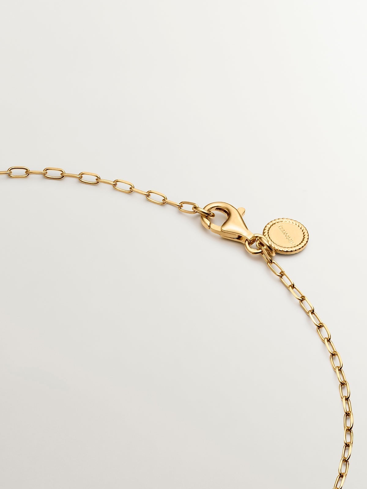 Collar de eslabones forza de plata 925 bañada en oro amarillo de 18K con corazón