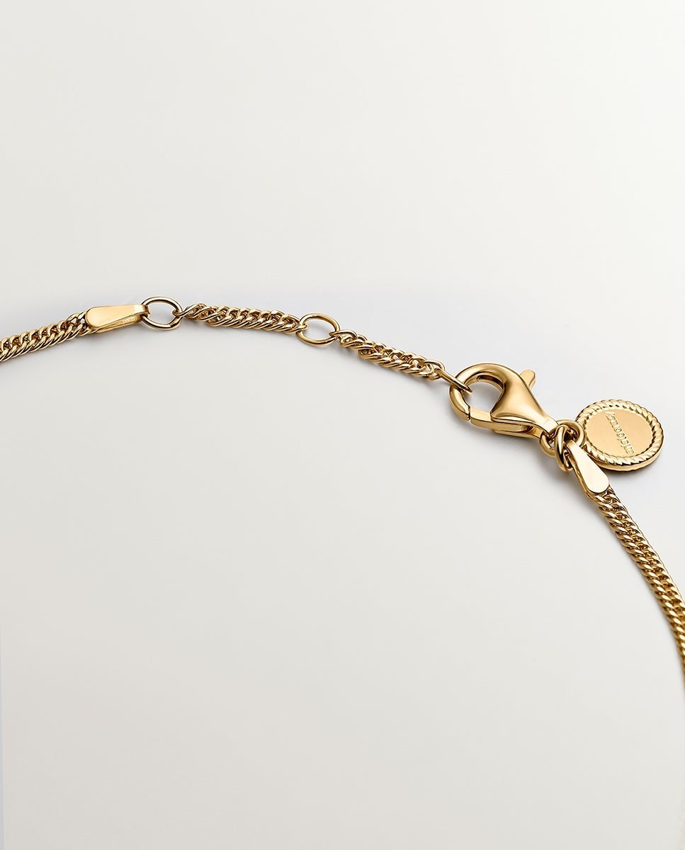 Pulsera tobillera de eslabones de plata 925 bañada en oro amarillo de 18K