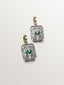Pendientes de oro blanco y amarillo de 18K con diamantes en talla brillante y esmeraldas en talla brillante