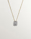 Colgante de oro blanco y amarillo de 18K con diamantes en talla brillante